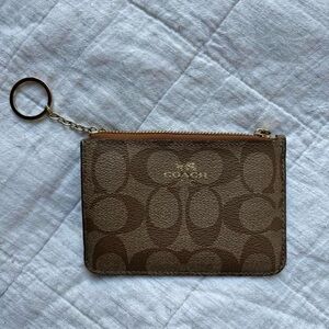 Coach Tan and Brown Signature Pouch